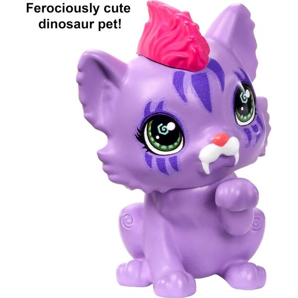 Mattel Cave Club Roaralai Prähistorische Puppe mit Dinosaurier und Zubehör, 20,3–25,4 cm