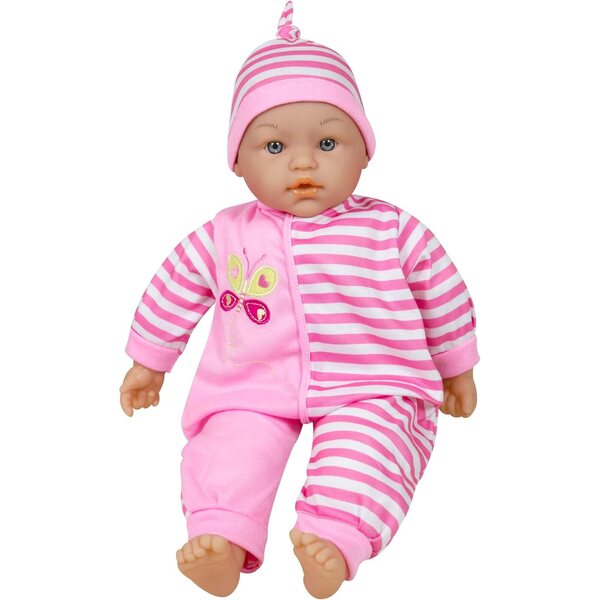Lissi 16 Zoll rosa sprechende Puppe mit Geräuschen und gestreiftem Kleid