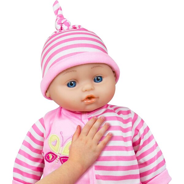 Lissi 16 Zoll rosa sprechende Puppe mit Geräuschen und gestreiftem Kleid