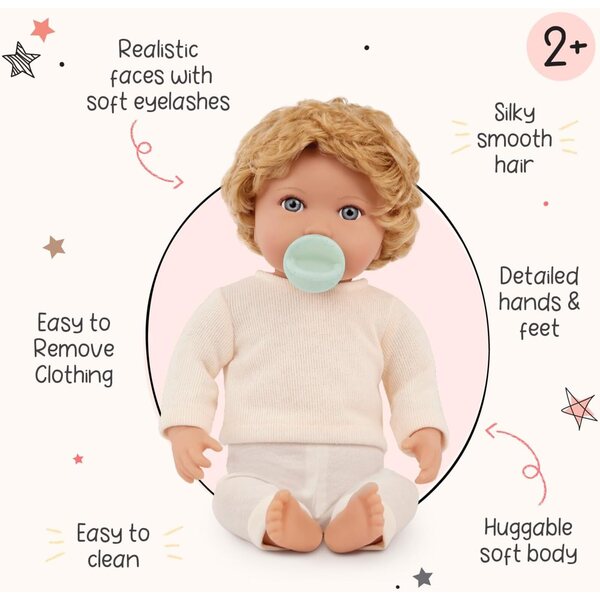 LullaBaby 14 Zoll realistische Puppe mit blonden Haaren und weichem Körper, Kinderspielzeug