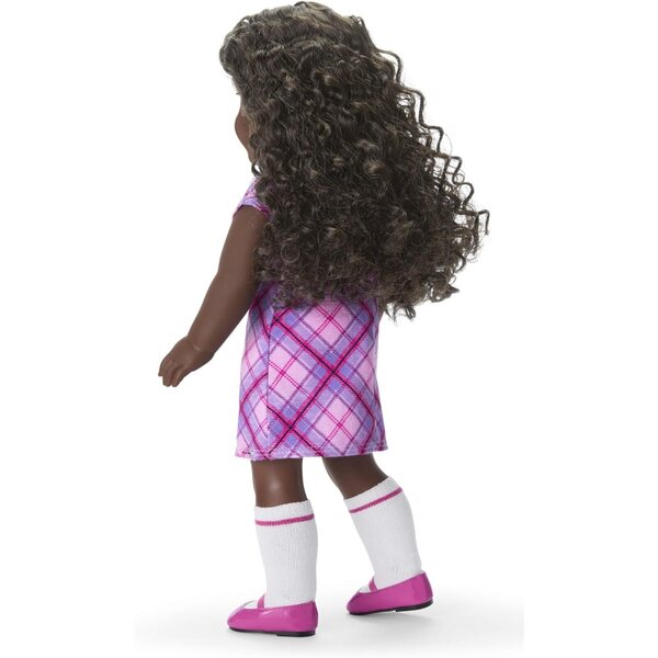 American Girl Truly Me 18-Zoll-Puppe mit haselnussbraunen Augen und dunkelbraunem lockigem Haar