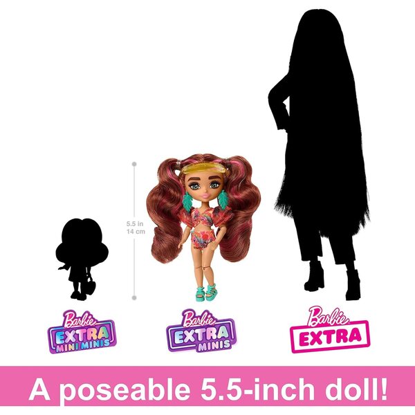 Barbie Extra Fly Minis Travel: 5,5-Zoll-Puppe im Strand-Look mit exklusiven Accessoires