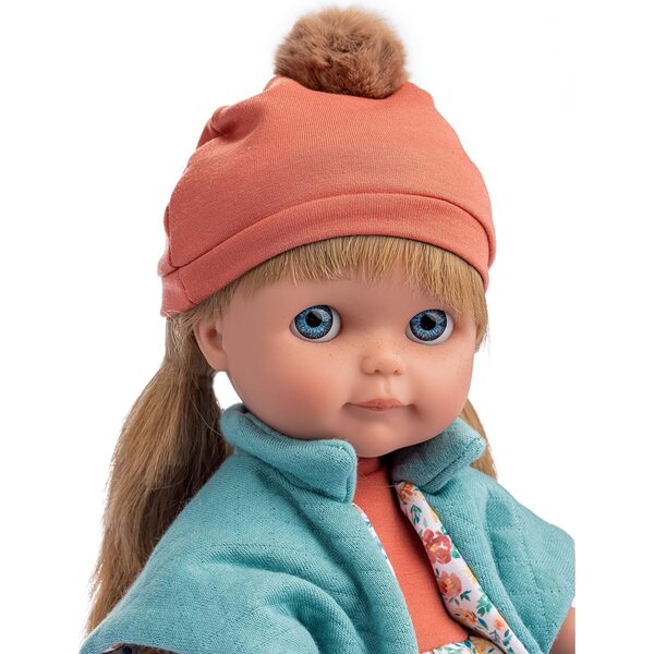 JC Toys Chloe marki Berenguer - lalka 38 cm z naturalną sukienką i długimi blond włosami