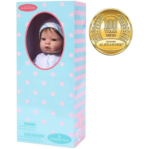 Panenka pro novorozence Madame Alexander Munchkin 48 cm světle hnědé vlasy