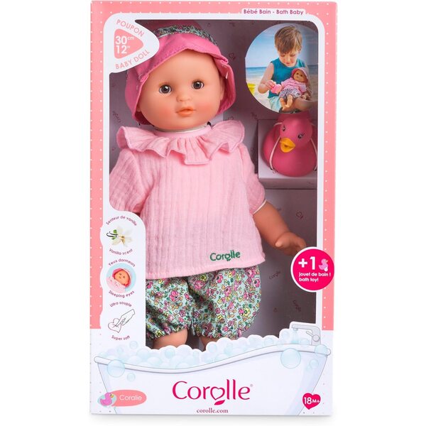 Corolle Premier Poupon Coralie Kuschelpuppe mit Zubehör für Kinder ab 3 Jahren