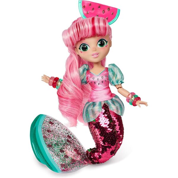 Sunny Days Fidgie Friends Watermellow Syreny 27 cm Modna lalka z cekinowym ogonem