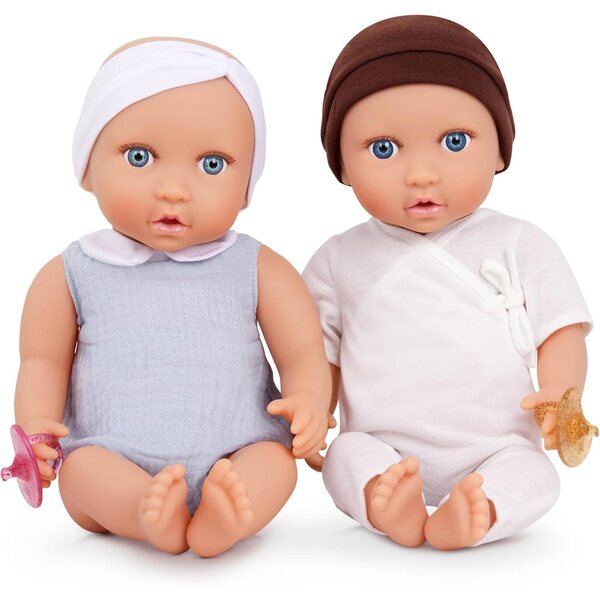 LullaBaby Zwillinge, realistische Puppen, 35,6 cm, blaue Augen, helle Haut, abnehmbare Kleidung