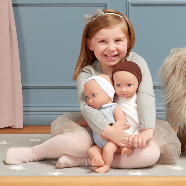 LullaBaby Zwillinge, realistische Puppen, 35,6 cm, blaue Augen, helle Haut, abnehmbare Kleidung