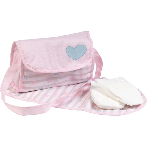 Adora Changing Bag for 13" Dolls with Mattress and 2 Diapers, Pastel Pink