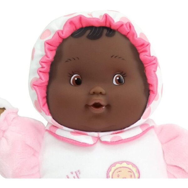 JC Toys Lil’ Hugs African American Pink Soft Body - Your First Baby Doll – Designed by Berenguer – Ages 0+
