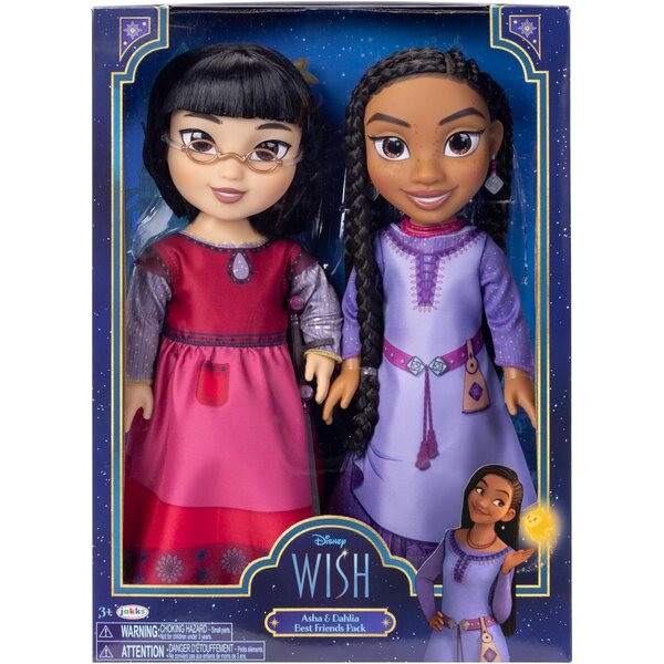 Panenky Disney's Wish Asha & Dahlia Friend s autentickým oblečením a doplňky 35 cm