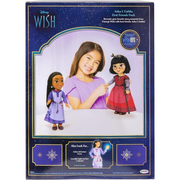 Panenky Disney's Wish Asha & Dahlia Friend s autentickým oblečením a doplňky 35 cm
