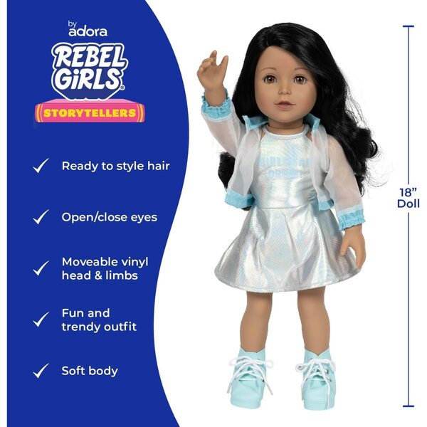 Adora Rebel Girls 18" - prémiová panenka inspirovaná Millo Castro Zaldarriaga se sadou bicích