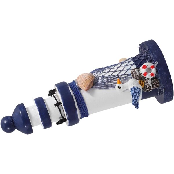Faro in Legno Mini da Tavolo Decorazione Mediterranea per Casa e Ufficio