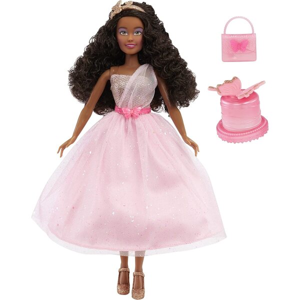 Poupée mannequin Dream Ella Yasmin avec confettis papillon et 5 accessoires de fête 11,5"