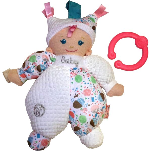Baby's First Hug & Luv Puppe mit weißem Steppkleid – Weich, waschbar, für Babys ab 3 Monaten