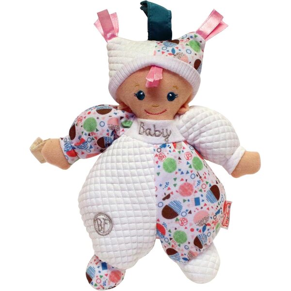 Baby's First Hug & Luv Puppe mit weißem Steppkleid – Weich, waschbar, für Babys ab 3 Monaten