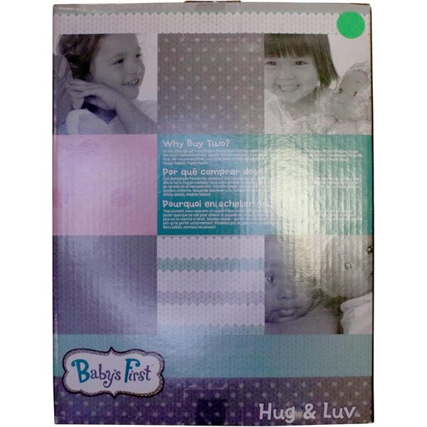 Baby's First Hug & Luv Puppe mit weißem Steppkleid – Weich, waschbar, für Babys ab 3 Monaten