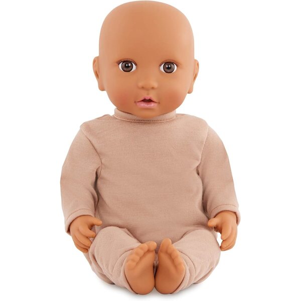 LullaBaby realistična lutka 14 palcev, olivna koža, rjave oči - medved