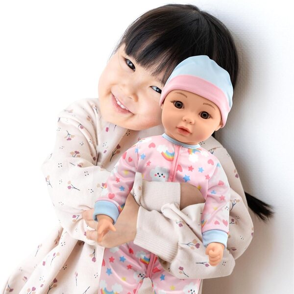 Little Darlings: 19" Cuddle Baby - Pink Kitty - Talking Baby Doll Set w/Accessories, Makes 6 Different Baby Sounds
