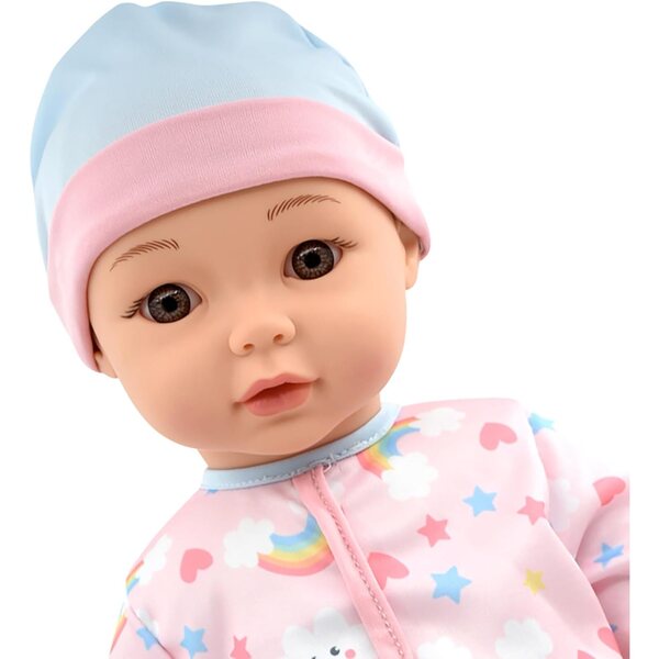 Little Darlings: 19" Cuddle Baby - Pink Kitty - Talking Baby Doll Set w/Accessories, Makes 6 Different Baby Sounds