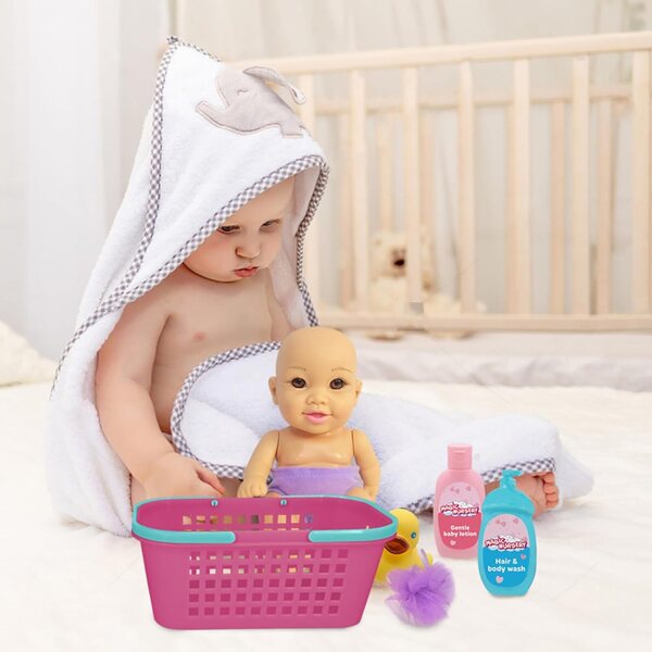 New Adventures: Magic Nursery Bath Caddy Baby Set - 8" Doll with Accessories for Fun Pretend Play & Bath time, Ages 2 and up