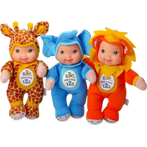 Baby's First Sing & Learn Blue Elephant Musikpuppe zum Erlernen von ABCs und Zahlen