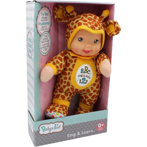 Baby's First Sing & Learn Blue Giraffe, zweisprachige Musikpuppe, lehrt ABC und Zahlen
