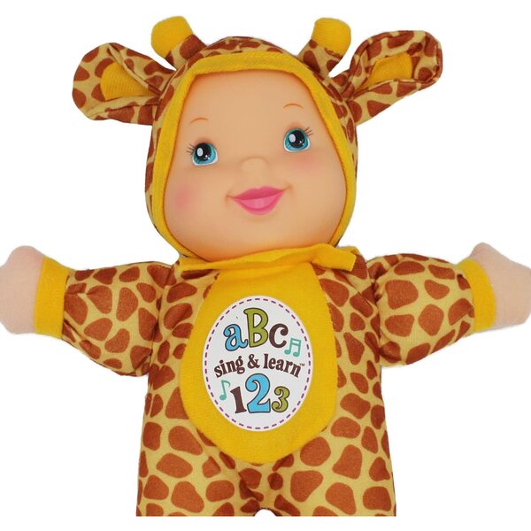 Baby's First Sing & Learn Blue Giraffe, zweisprachige Musikpuppe, lehrt ABC und Zahlen