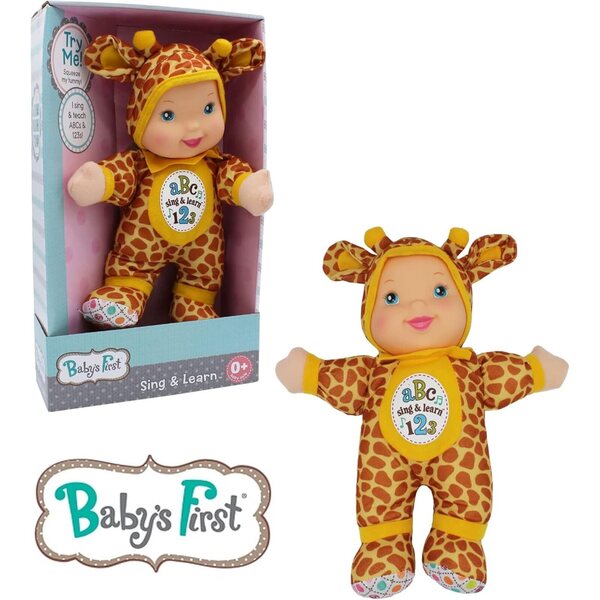 Baby's First Sing & Learn Blue Giraffe, zweisprachige Musikpuppe, lehrt ABC und Zahlen