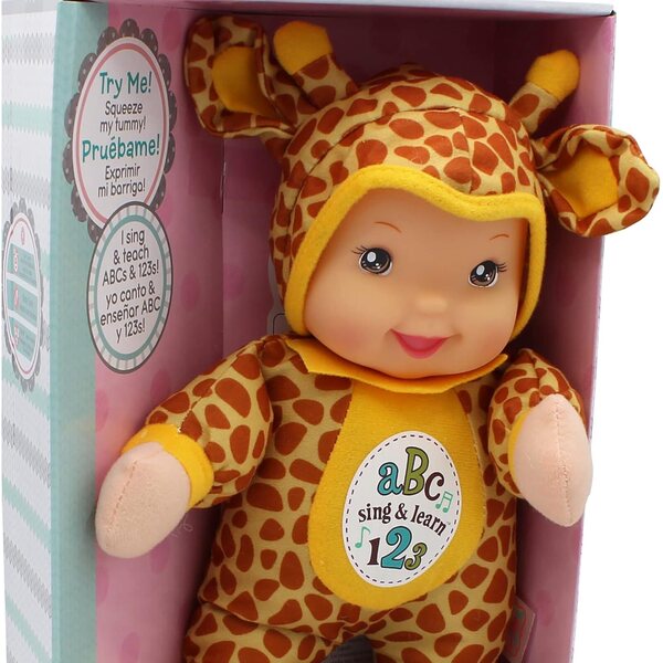 Baby's First Sing & Learn Blue Giraffe, zweisprachige Musikpuppe, lehrt ABC und Zahlen