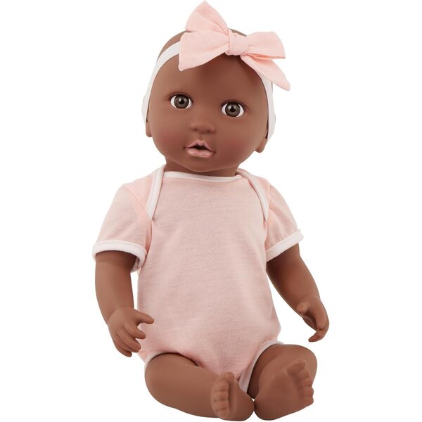 LullaBaby 14 Zoll realistische Puppe mit geblümtem Wickeltisch und rosa Schleife
