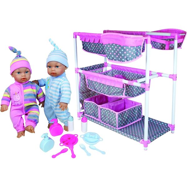 Babypflegezentrum mit 2 Puppen und Zubehör für lehrreiches und kreatives Spielen