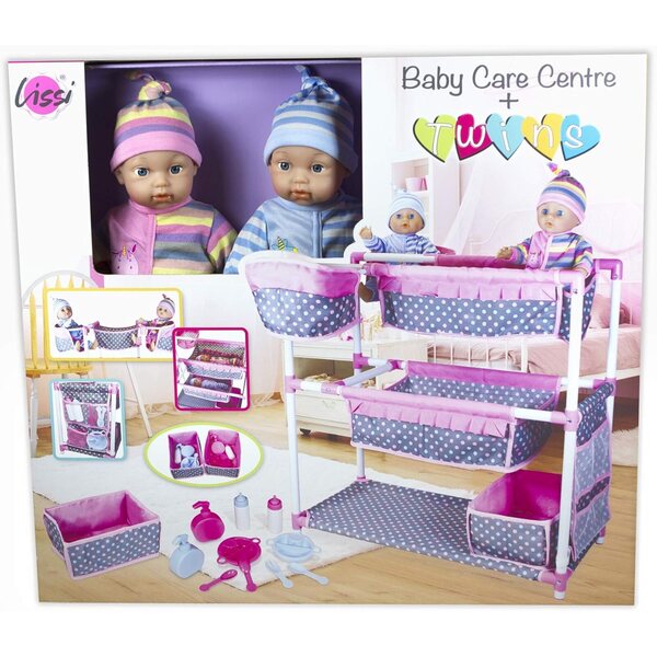 Babypflegezentrum mit 2 Puppen und Zubehör für lehrreiches und kreatives Spielen