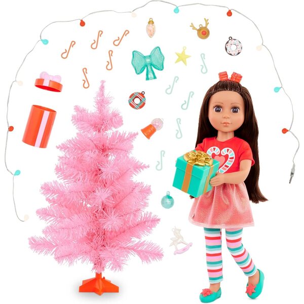 Glitter Girls Eve - 14 inch pop met kerstboom en versieringen, feestelijke outfit