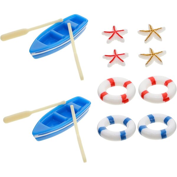 IMIKEYA Set Mini Ornamenti Nautici in Resina per Decorare Vista Mare e Giardino