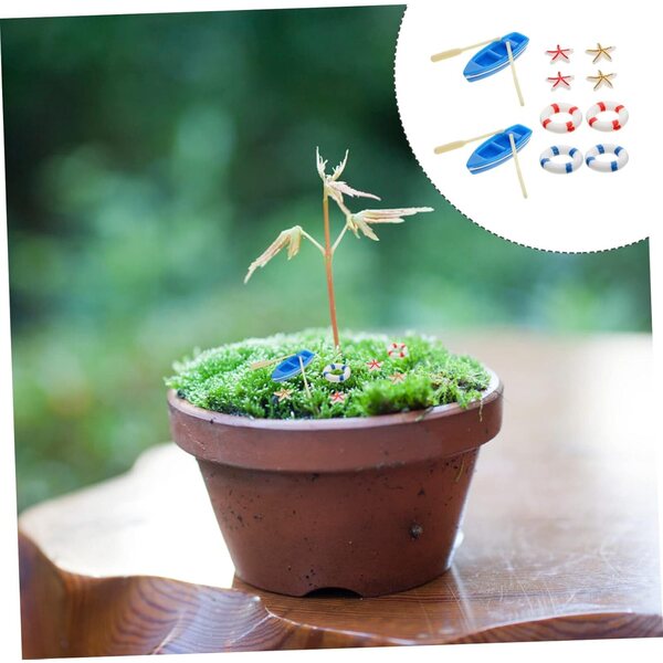 IMIKEYA Set Mini Ornamenti Nautici in Resina per Decorare Vista Mare e Giardino