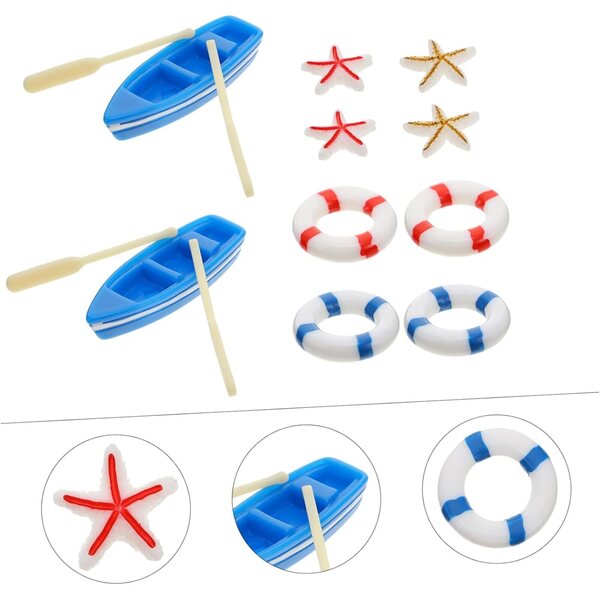 IMIKEYA Set Mini Ornamenti Nautici in Resina per Decorare Vista Mare e Giardino