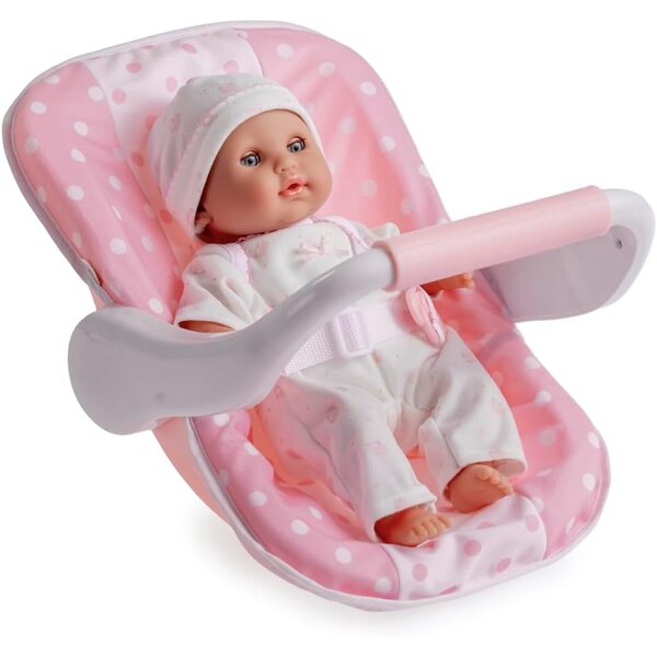 Lalka noworodkowa JC Toys 12,5 cala z miękkim korpusem i różowym wielofunkcyjnym uchwytem dla lalek