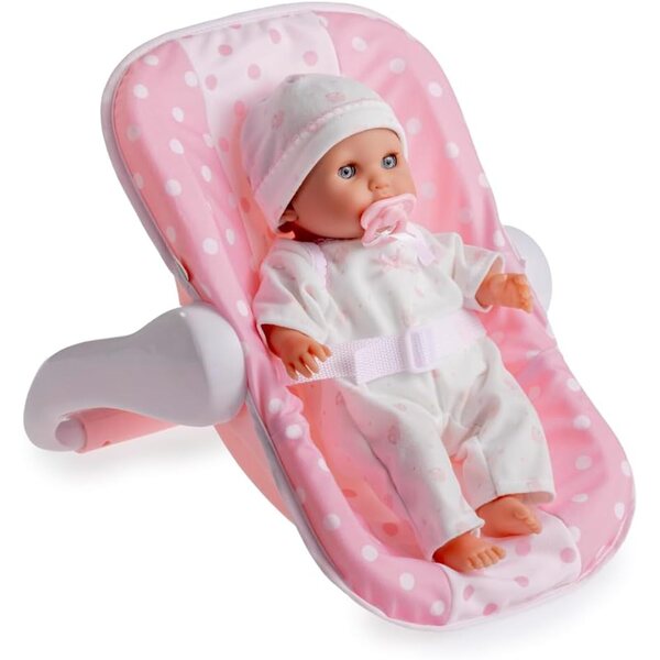 Lalka noworodkowa JC Toys 12,5 cala z miękkim korpusem i różowym wielofunkcyjnym uchwytem dla lalek