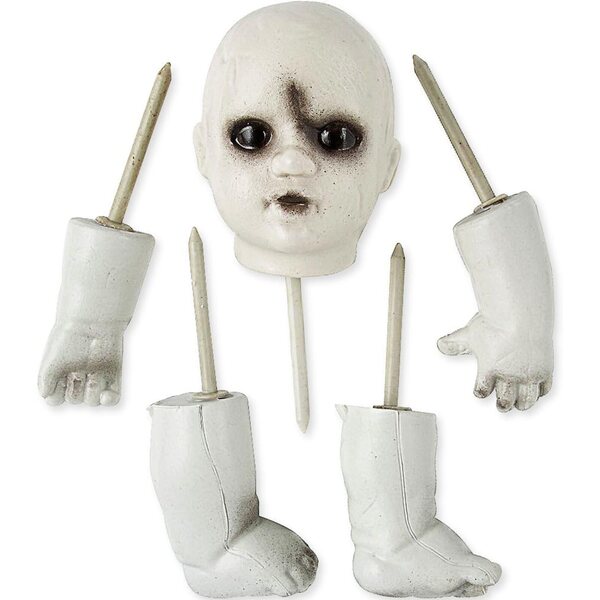 Halloween dekorationer Spooky Doll Pumpkin Poke-Ins 5 stykker 4 tommer