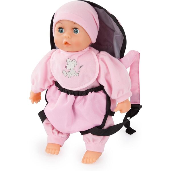 Bayer My First Baby Doll 33 cm en pyjama rose avec sons et accessoires interactifs
