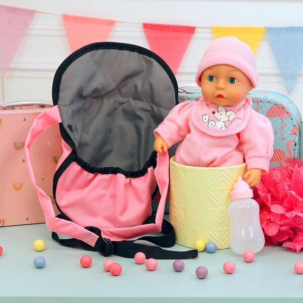 Bayer My First Baby Doll 33 cm en pyjama rose avec sons et accessoires interactifs