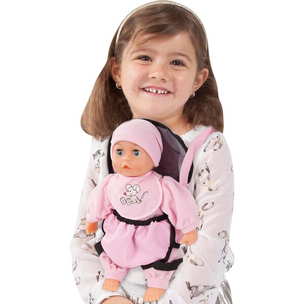 Bayer My First Baby Doll 33 cm en pyjama rose avec sons et accessoires interactifs
