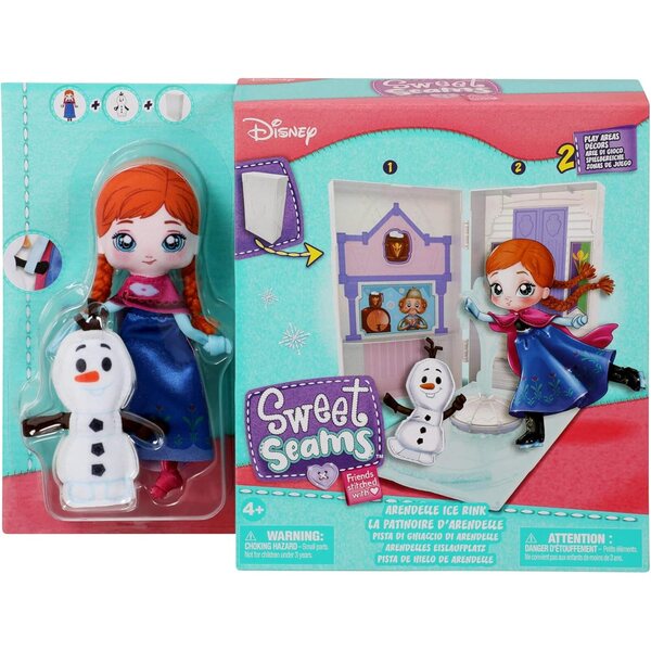Disney Sweet Seams Deluxe Pack 6" - Anna et Olaf avec château et patinoire