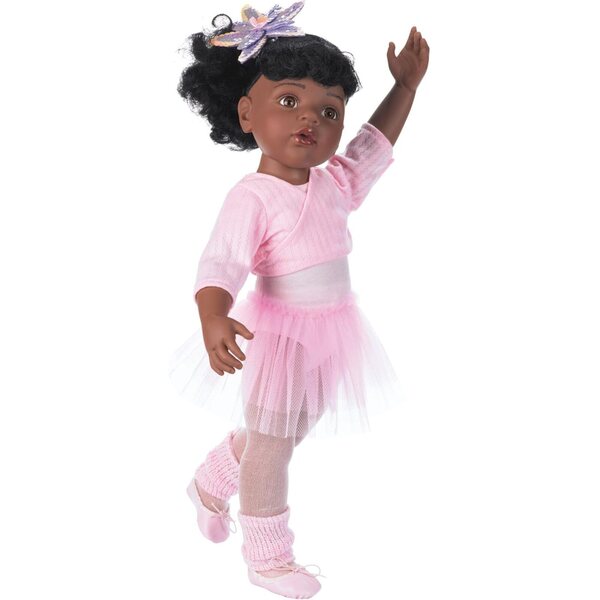 Gotz Hannah Ballet bewegliche Puppe 19,5 Zoll Afroamerikanerin mit langen Haaren und zusätzlichem Outfit