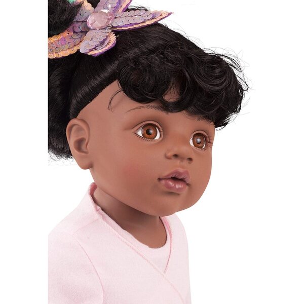 Gotz Hannah Ballet bewegliche Puppe 19,5 Zoll Afroamerikanerin mit langen Haaren und zusätzlichem Outfit