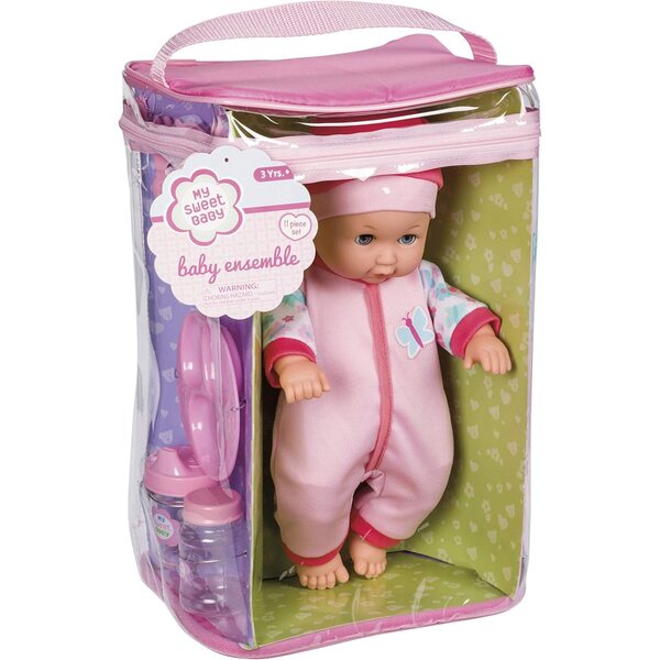 Toysmith Baby Ensemble Deluxe 12-Piece Set with 11.5" Soft Doll and Accessories