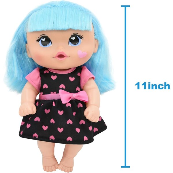 Cuddle Kids Yummy Hearts 11": 2 Puppen mit bunten Haaren und austauschbarer Kleidung