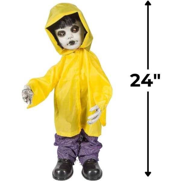 Fun Express Halloween-Puppe im mehrfarbigen Regenmantel, 84 cm, mit Geräuschen